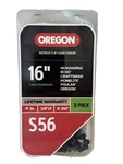 Oregon 16 S56 Chain Saw 2 Pack Link 3/8 Lp .050 Gauge Low Kickback New. Price: $24.95.