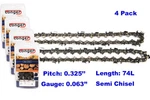 4PCS 18" Chainsaw Blade 0.325'' Pitch 0.063 Gauge 74 Dl For Stihl New. Price: $46.87.