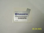 Husqvarna Chainsaw Model 346XPG Starter Side Cover Decal New. Price: $18.99.
