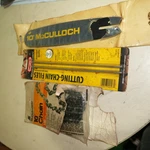 New Vintage Mcculloch 10'' 214923N Chain & 215250 Bar For 100 ,200 Series Saws. Price: $25.00.