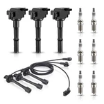 Set Of 3 Ignition Coil Pack And Platinum Spark Plugs Wires Compatible... New. Price: $127.77.