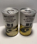 Lot Of (2) Vintage 40:1 Mcculloch Custom Oil Lubericant Two-cycle 6OZ. Cans Full New. Price: $20.00.