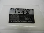 Air Filter Cover Decal For Mcculloch 1-43 Chainsaw ----- Drawer 25 Open. Price: $9.50.