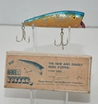 Vintage C.1966 Rebel Popper P-4200-03 Series Blue Fishing Lure & Intro Box Tuff!. Price: $49.95.