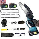 Cordless 6 Inch Mini Chainsaw Electric 2 Batteries Wood Pruning Yard Cleaning Us New. Price: $44.99.
