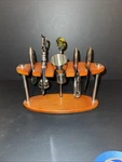 Michael Graves Cocktail Bar Tool Set 7PC Postmodern Wood & Stainless W/ Stand Used. Price: $30.00.