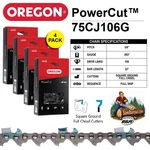 4-PACK Oregon Powercut Chains- 75CJ106G (3/8" Pitch, .063" Gauge, Dl) New. Price: $141.43.