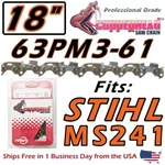 Copperhead 18" Saw Chain For Stihl MS211 MS241 63PM3-61 Fits Bar # 3005 000 4817 New. Price: $19.95.