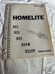 Homelite Textron Chainsaw XL-921;-923;-924/W;-923FP Parts List Sales Manual Acceptable. Price: $26.24.