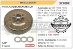 Pinion Bell Chainsaw Mcculloch 605 610 3/8" Teeth Ex 32786X Oregon New. Price: $54.78.