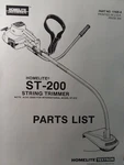 Homelite Gas String Trimmer St- 200 Parts Manual Catalog Weedwacker Line Yard Brand. Price: $33.14.