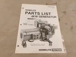 Homelite Parts List 4KW Generator Model 132A40-1 & E4000-1 Good. Price: $12.99.