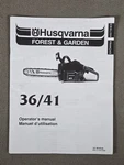 Husqvarna 36/41 Chainsaw Operator's Manual 43 Pages 1995 Good. Price: $12.50.