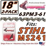 Copperhead 2-PACK 18" Saw Chains Fits Stihl MS211 MS241 63PM3-61 3636 005 0061 New. Price: $37.95.