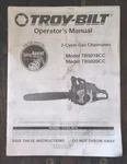 Troy-bilt Operator's Manual 2 Cycle Chainsaw Good. Price: $11.99.