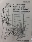 Homelite Gas String Trimmer 200 Parts Manual Catalog Weedwacker Line ST-210 Brand. Price: $25.46.