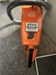 Stihl 031 Av Chainsaw Top Cover Rear Handle Guard Throttle Assembly Used. Price: $40.00.