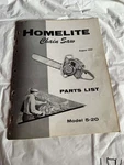 Homelite Textron Chainsaw Model 5-20 Parts List August 1957 Sales Manual Acceptable. Price: $26.24.