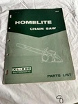 Homelite Chainsaw XL-500 Automatic Parts List No. 23889 Year 1965 Sales Manual Acceptable. Price: $23.62.