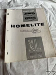 Homelite Textron Chainsaw XL-700;-800 Parts List #23974 Assembly Sales Manual Acceptable. Price: $26.24.