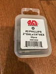 25 Pack** Alfa Tools #2 Phillips Power Bit 2" 1/4" Hex New. Price: $12.76.