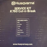 Husqvarna K760 Cutoff Saw Service Kit Spark Plug Filters & More New. Price: $75.00.