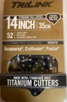 Trilink Titanium Full Chisel 14" Chainsaw 3/8 Lp 52DL .050GUIDE Bar 5/32" New. Price: $12.60.