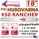 Copperhead 18" Bar & X Pro Chains Husqvarna 450 Rancher 585943272 .325 .050 New. Price: $74.95.