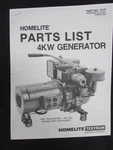 Homelite Generator 4KW Parts List Manual #17177 Model 132A40-1 Good. Price: $9.99.