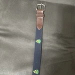 Mens Needlepoint Belt Tree Design Leather Size 38 Unique Made Usa Pre-owned. Price: $35.00.