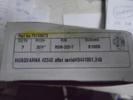 Husqvarna 242 After S/n 3441001,246 Rim Sprocket Total T5168K72 New. Price: $19.95.