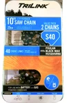 Pack Trilink S40 Chainsaw 10" .050 3/8"LP 5/32" Fits Several Saws New. Price: $18.99.