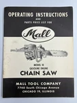 Mall Model 10 Chain Saw Operating Instructions And Parts Price List 892-22783 Used. Price: $24.50.