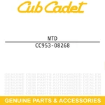 Mtd 953-08268 Assembly Fuel Cap YD3800.7S-18030 Cub Cadet Troy-bilt New. Price: $10.95.