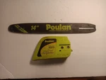 Poulan 33CC/14IN P-3314 Model 530-044691 14" Chain Guide Bar And Clutch Cover. Used. Price: $13.75.