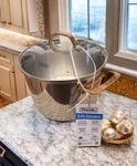 Viking Copper Handle 3-PLY Stainless Steel 8 Quart Stock Pot Glass Lid Nwt New. Price: $126.09.