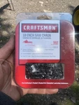 Craftsman 18" Saw Chain 713619 S62 New Item Old Stock. Price: $15.00.