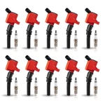 Ena Set Of 10 Red Ignition Coil Pack And Iridium Spark Plug Compatible With F... New. Price: $97.97.