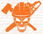 Large Logger Skull Vinyl Decal Sticker Logging Chainsaw Ax Trees Timber Lumber New. Price: $20.00.
