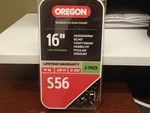Oregon 16 S56 Chain Saw 2 Pack Link 3/8 Lp .050 Gauge Low Kickback New. Price: $18.00.