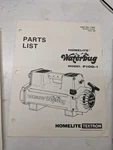 Homelite Parts List Book Manual Catalog Waterbug Pump P100-1 Used. Price: $33.07.