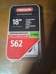 Oregon S62 18" Chainsaw Pack Low Kickback Link 3/8 .050 Open. Price: $18.00.