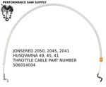 New 506014004 Throttle Wire Cable Fit Husqvarna 49 Jonsered 2041 2045 2050. Price: $19.87.
