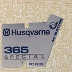 Husqvarna Chainsaw Model 365 Special Air Injection Recoil Starter Cover Decal New. Price: $16.00.