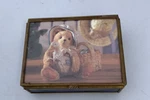 Vintage Via Vermont Teddy Bear Goose Trinket Jewelry Box Priscilla Hillman 4.25" Used. Price: $19.99.