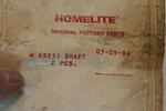 Genuine New Old Stock Original Homelite Chainsaw Carburetor Choke Shaft 69251. Price: $11.97.