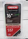 Oregon 16" Low Kickback Replacement Chain S57 3/8" Lp Drive Links New. Price: $15.99.