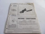 Sears Craftsman Gasoline Chain Saw Operators Manual 2.8/18 & 3.3/20 Models Good. Price: $19.99.